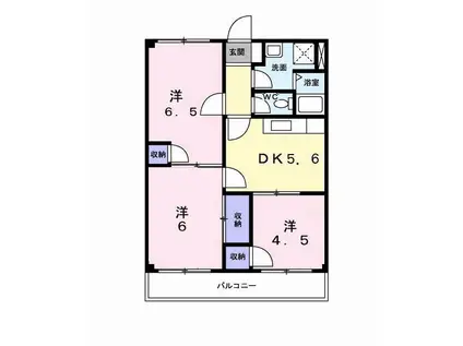 アメニティ東香里(3DK/2階)の間取り写真