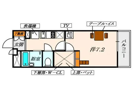 レオパレス 奏律(1K/2階)の間取り写真