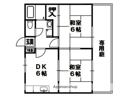 サンビレッジ枚方A棟(2DK/1階)の間取り写真