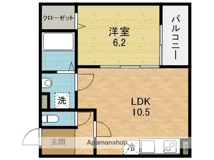 アート枚方宮之阪(1LDK/3階)の間取り写真
