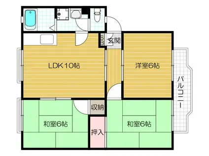 ウィンディア長村Ⅱ(3LDK/2階)の間取り写真