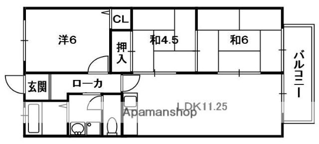 サンシーハイツ(3LDK/1階)の間取り写真