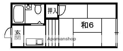 山本ハイツB棟(1K/1階)の間取り写真