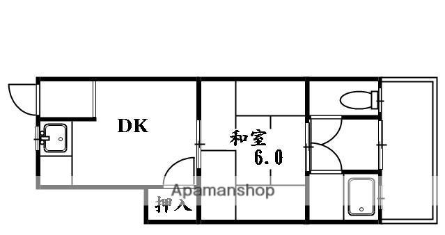 ハイツ田宮(1DK/1階)の間取り写真