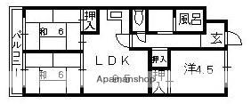 ベルデ香里(3LDK/5階)の間取り写真