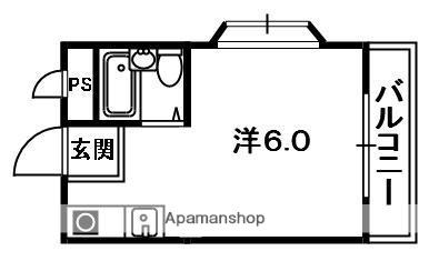 ビービル 1(1K/3階)の間取り写真