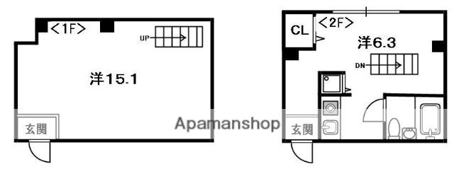 NEWSTORKAPARTMENT禁野本町(1LDK/2階)の間取り写真