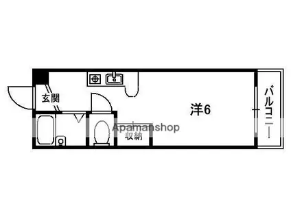 レオハイム長尾Ⅲ(ワンルーム/2階)の間取り写真