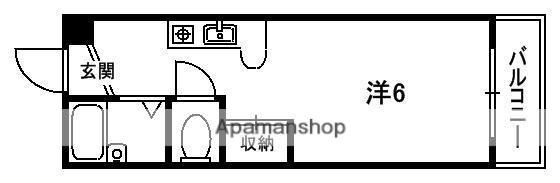 レオハイム長尾Ⅲ(ワンルーム/3階)の間取り写真