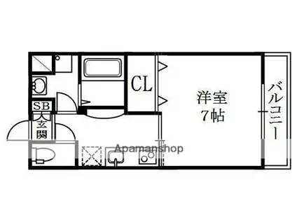 アカシヤ(1K/3階)の間取り写真