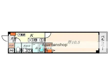 オーキッドコート(ワンルーム/2階)の間取り写真