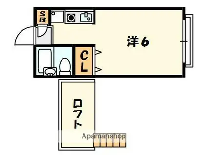 ハイツ北松川(1K/2階)の間取り写真