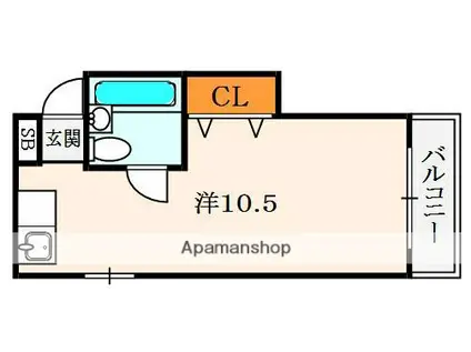 昭光マンション(1DK/2階)の間取り写真