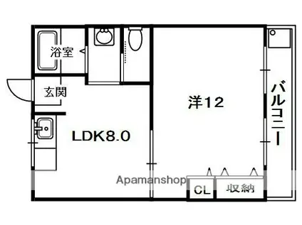 レオハイム津田Ⅰ(1LDK/3階)の間取り写真