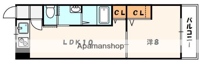 レオハイム長尾Ⅲ(1LDK/2階)の間取り写真