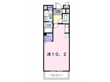 シュテルン星田(ワンルーム/2階)の間取り写真