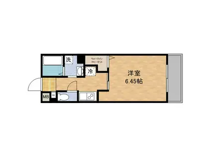 コンテネレッツァ枚方Ⅰ(1K/3階)の間取り写真