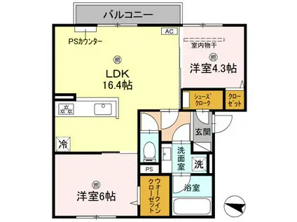 FELICE KOZU(2LDK/2階)の間取り写真