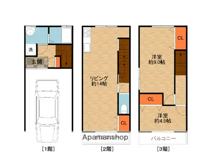 長尾元町3丁目(2LDK/1階)の間取り写真