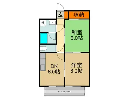 門真グランドハイツ(2DK/8階)の間取り写真