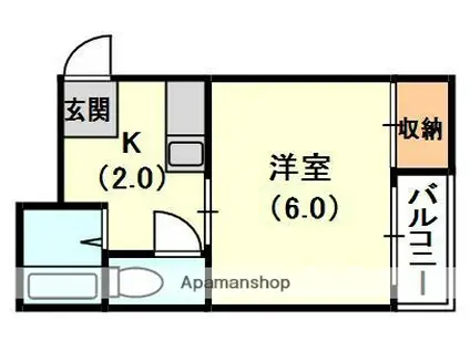 グランヴィア(1K/2階)の間取り写真