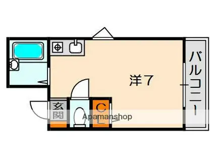 シャンテー中宮Ⅱ(ワンルーム/5階)の間取り写真