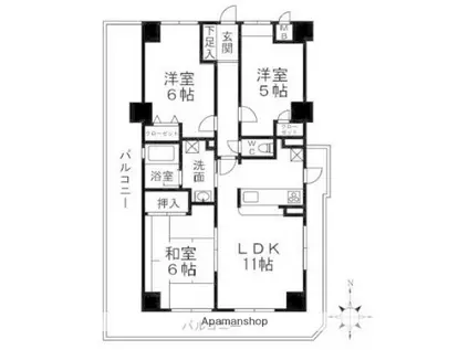 ベルデフラッツ守口サウス(3LDK/7階)の間取り写真