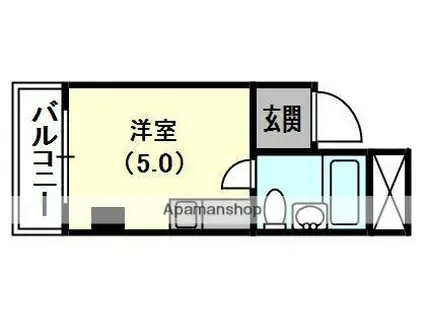 TS CUBE 緑町(ワンルーム/6階)の間取り写真