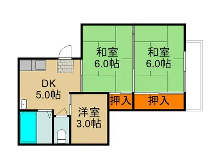 GMビル第三(3DK/6階)の間取り写真