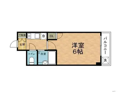 ライクスリー(1K/4階)の間取り写真