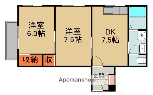 シティライフ林Ⅰ(2LDK/3階)の間取り写真
