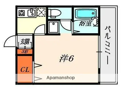 グリーンヒルカリム(1K/1階)の間取り写真