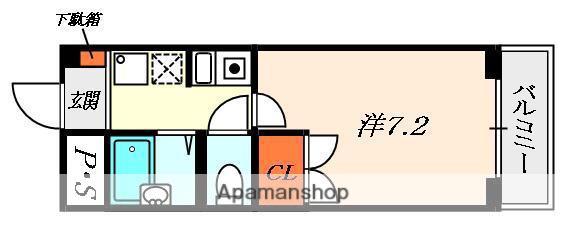 イデアルコートⅠ(1K/1階)の間取り写真