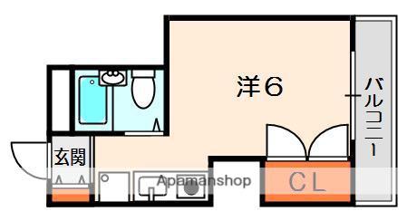 サンエイハイツ(ワンルーム/2階)の間取り写真