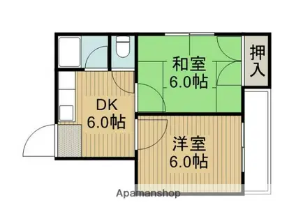 秀和第2ハイツ(2DK/4階)の間取り写真