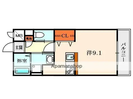 シャンテー中宮3(ワンルーム/4階)の間取り写真