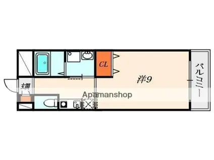 ルーセントオーデン枚方(1K/2階)の間取り写真