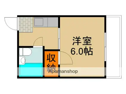 ハイツ大倉(1K/3階)の間取り写真