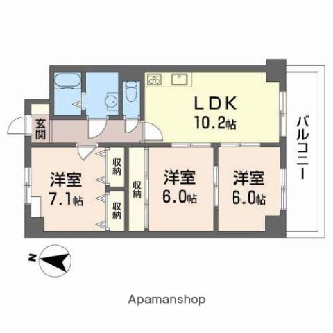 エムズコートソフィーナ(3LDK/2階)の間取り写真