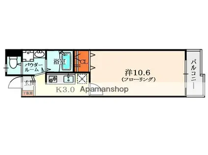 ロベリアコート(1K/2階)の間取り写真