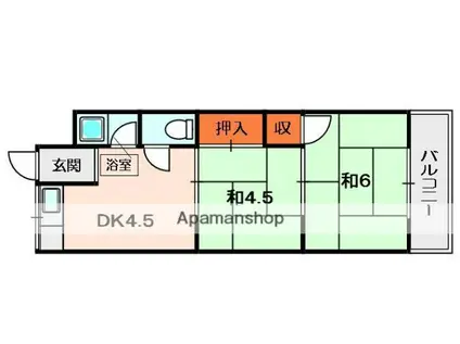 東山コーポ(2DK/1階)の間取り写真