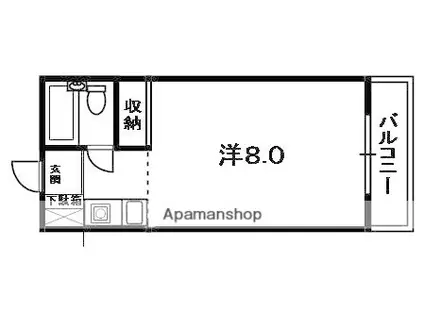 エムケイ3 枚方公園(ワンルーム/1階)の間取り写真