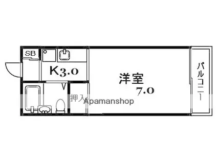 デュエットハイツ(1K/3階)の間取り写真