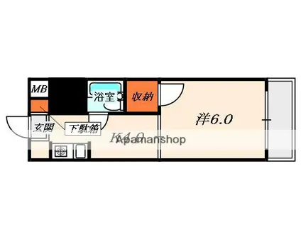 グリーンパレス楠葉(1K/4階)の間取り写真