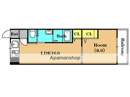 レオハイム長尾Ⅲ(1LDK/4階)の間取り写真