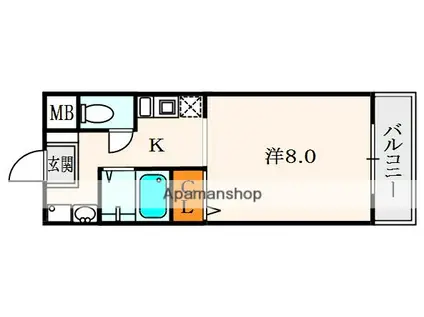 GRAND大垣内(1K/4階)の間取り写真