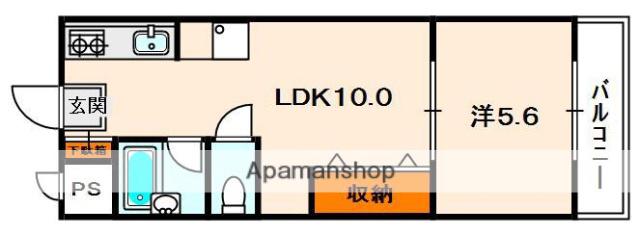 マルエス3番館(1LDK/2階)の間取り写真