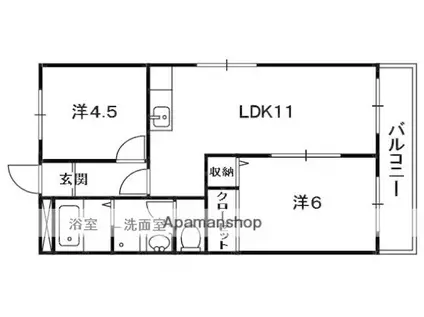 レオハイム春日山(2LDK/5階)の間取り写真