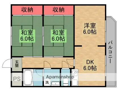 ビレッジ招提(3DK/1階)の間取り写真