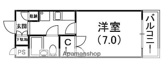 大東御殿山ビル(1K/4階)の間取り写真